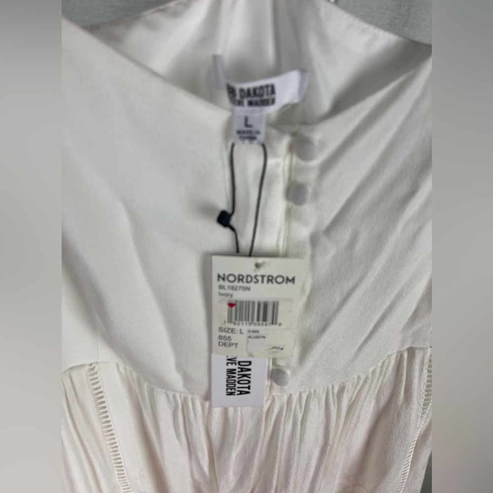 BB DAKOTA High Low Dress Ivory Size Large 12 - 14 NWT - Picture 6 of 8